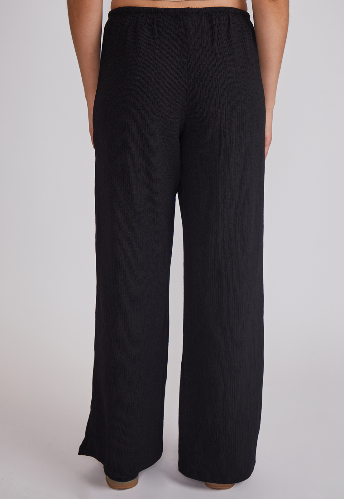 Pantalón Mujer Wide Leg Texturado Negro Sioux 4