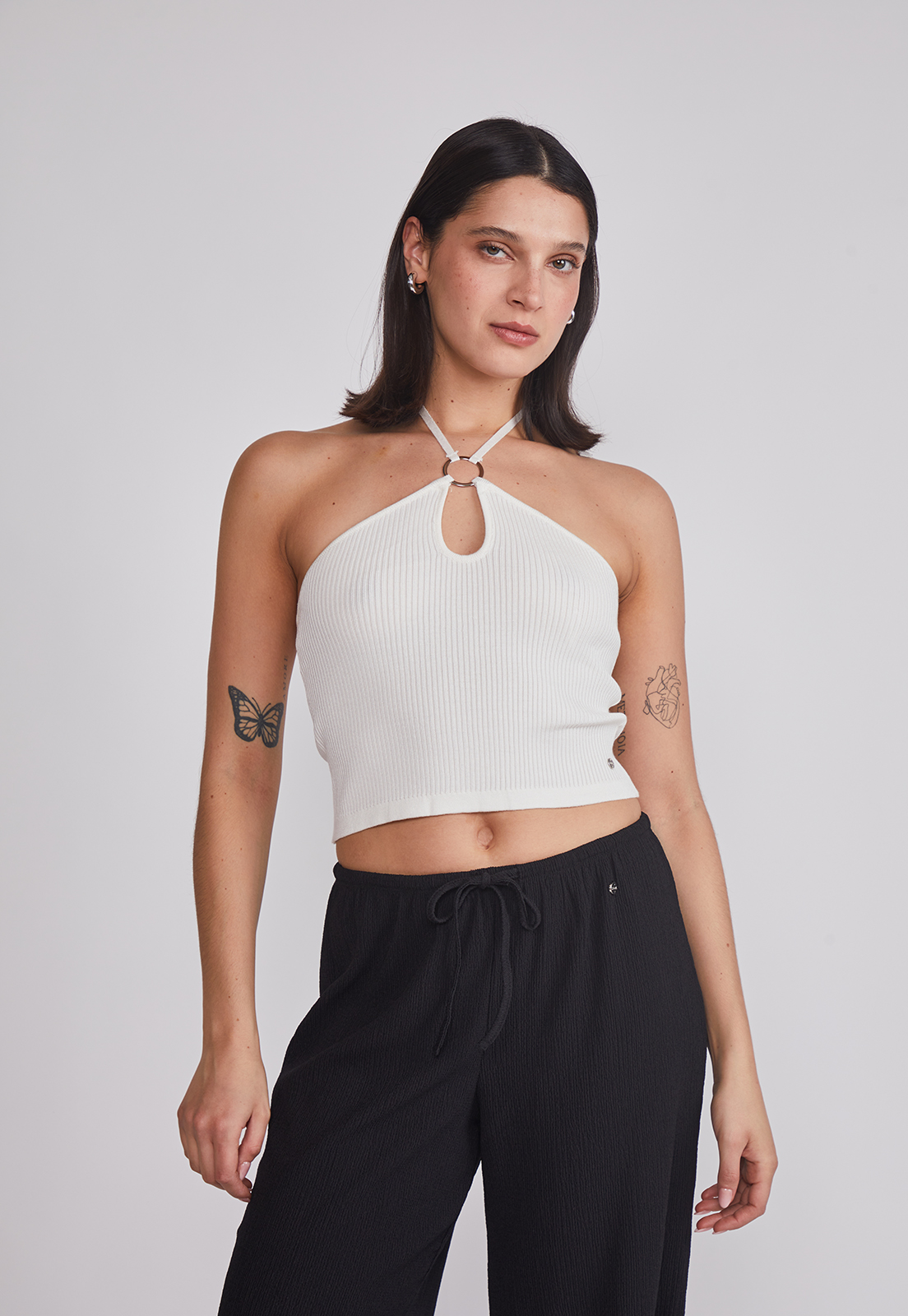 Peto Mujer Tejido Argolla Blanco Sioux 1