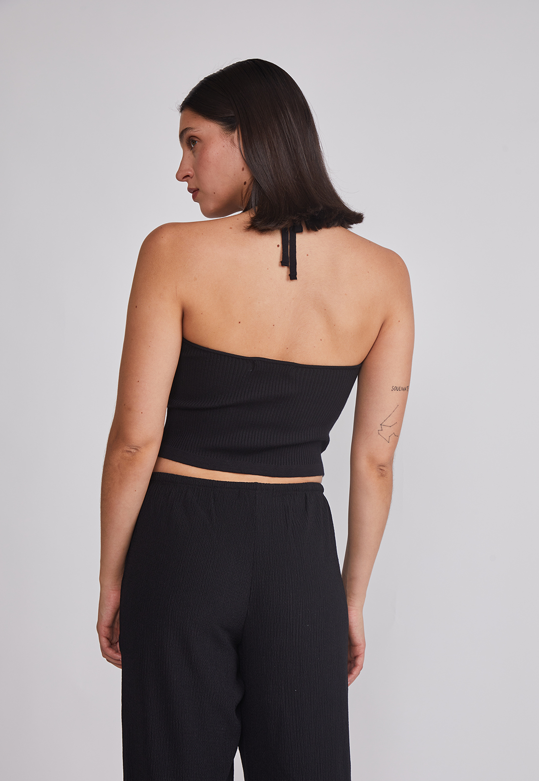 Peto Mujer Tejido Argolla Negro Sioux 2