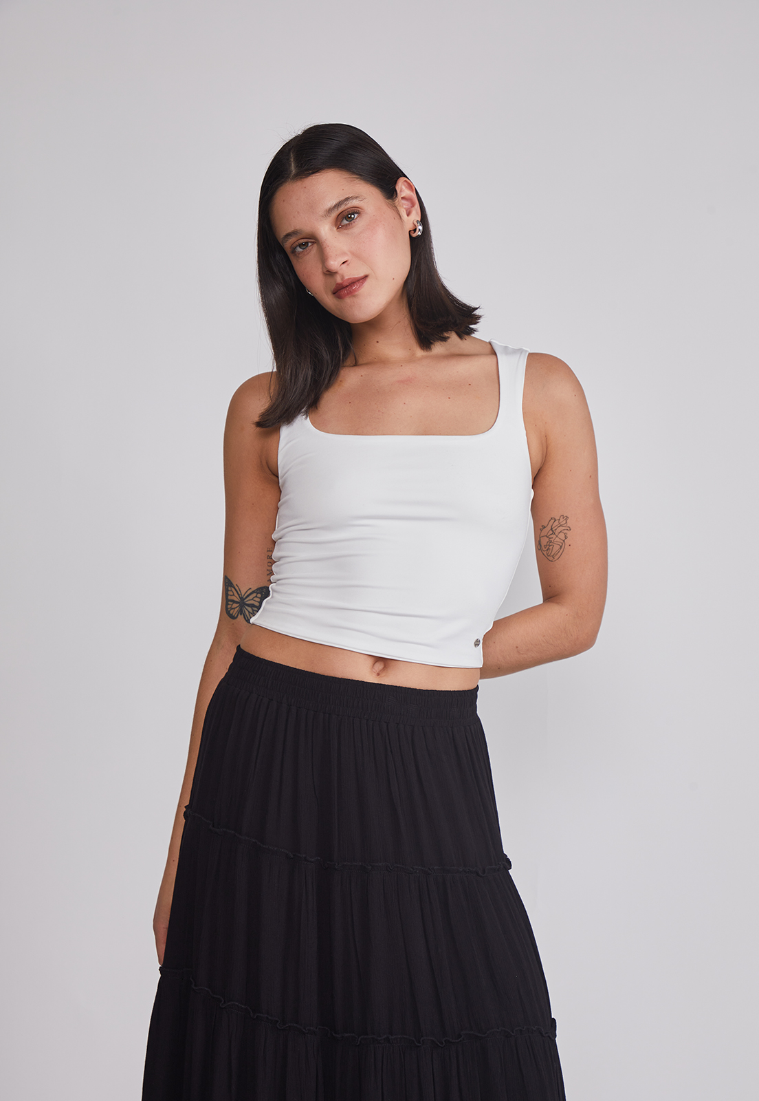 Peto Mujer Crop Elasticado Blanco Sioux 1