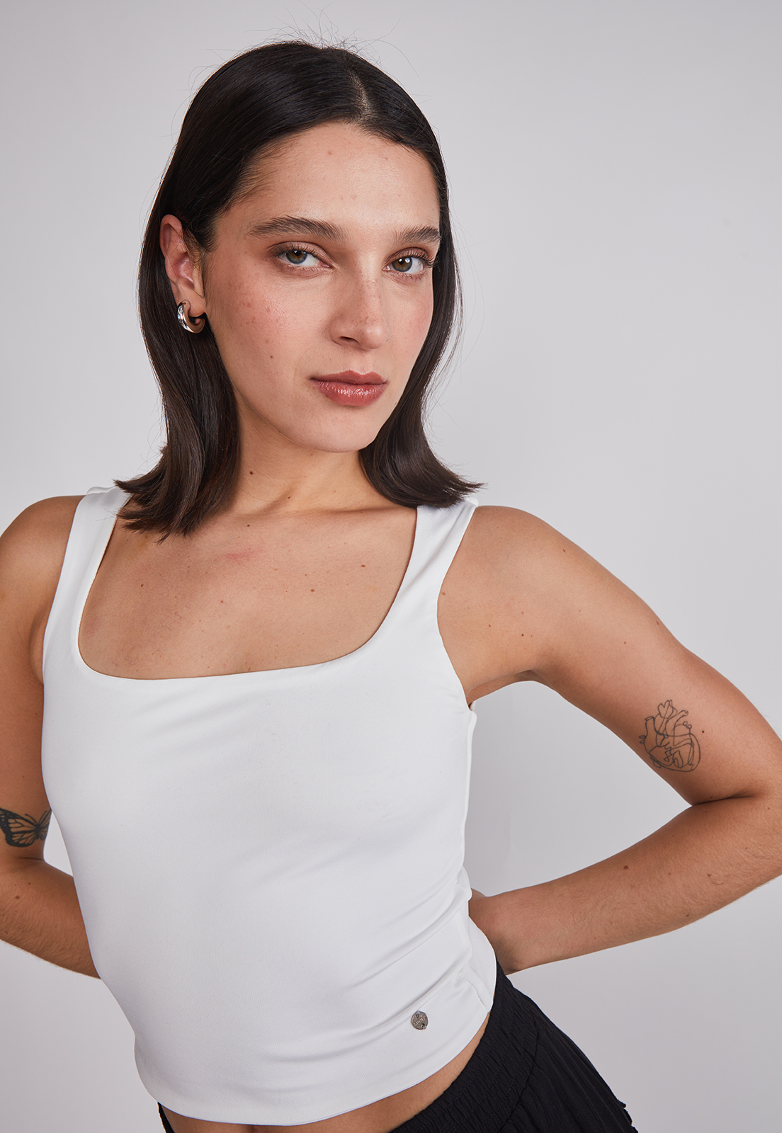 Peto Mujer Crop Elasticado Blanco Sioux 4