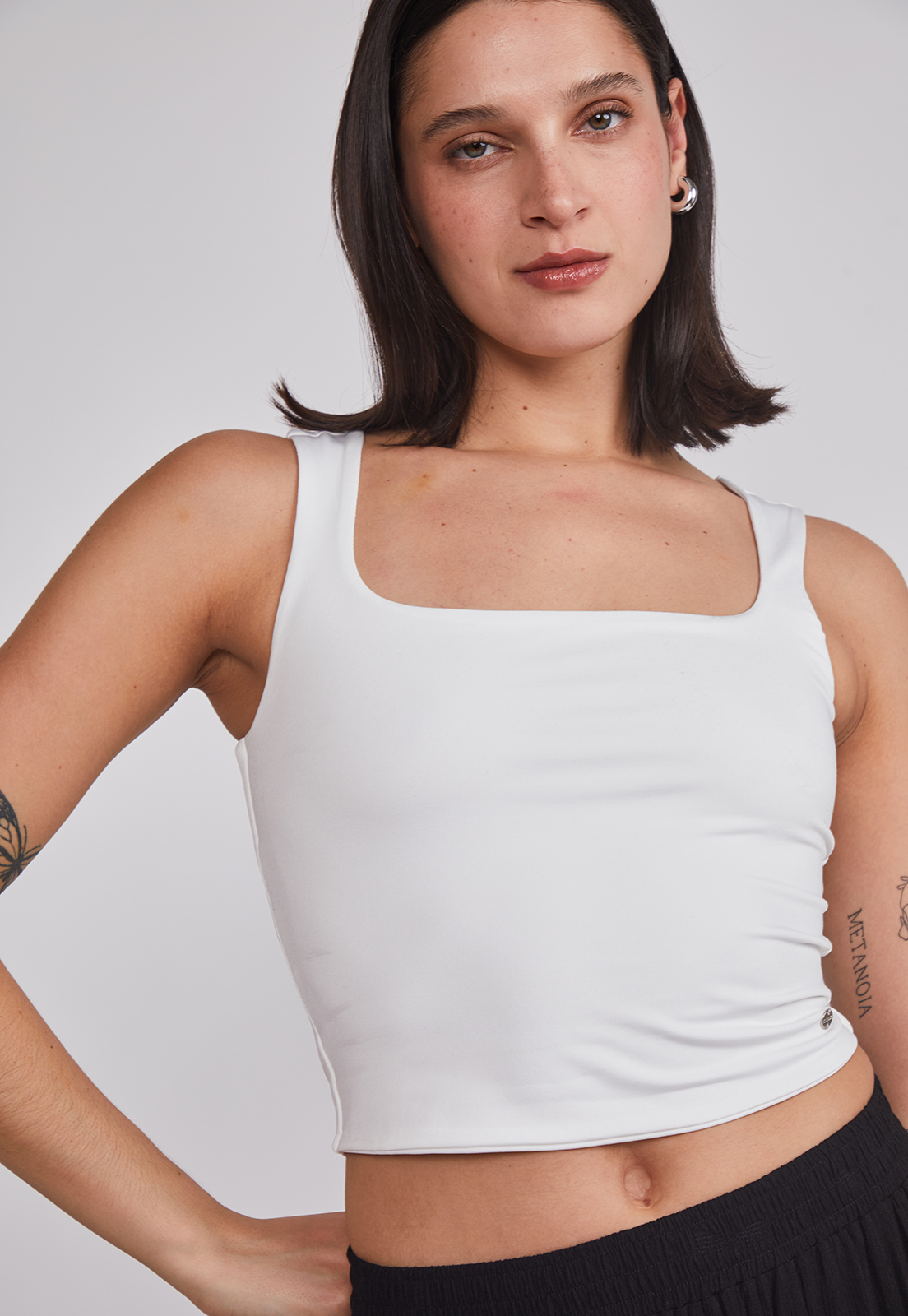 Peto Mujer Crop Elasticado Blanco Sioux 5