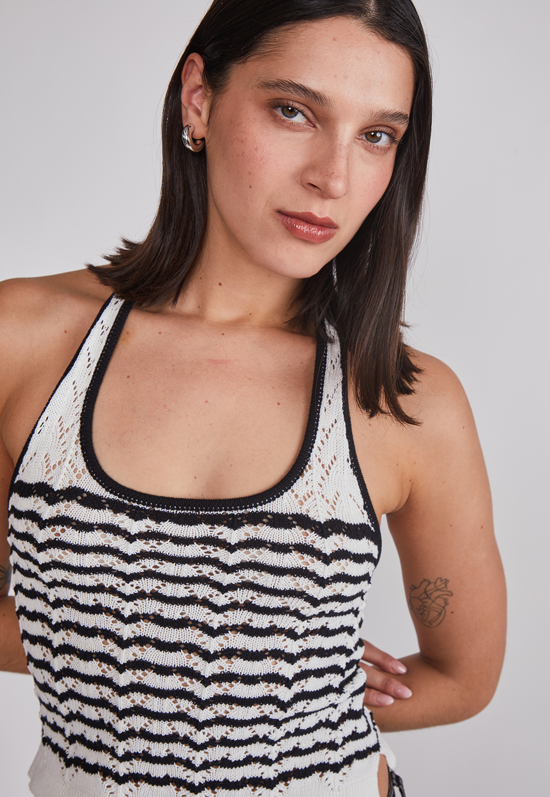 Peto Mujer Halter Tejido Blanco Sioux 5