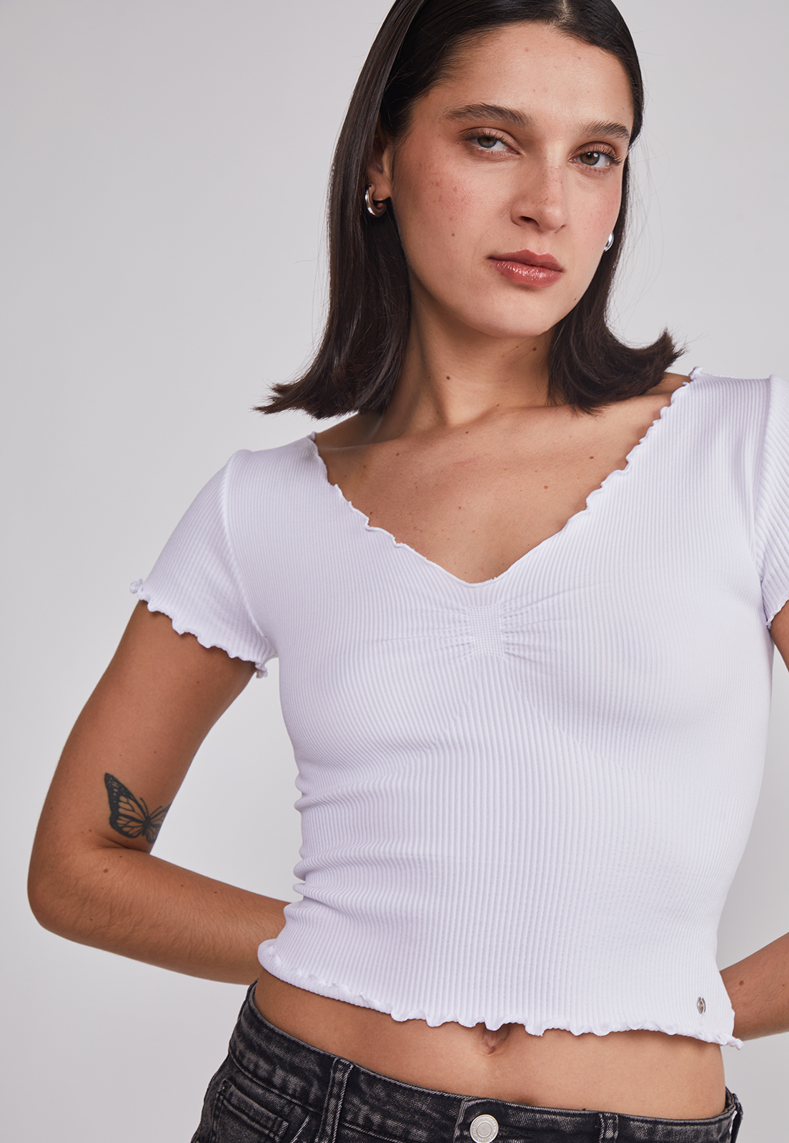 Polera Mujer Rulet Blanco Sioux 3