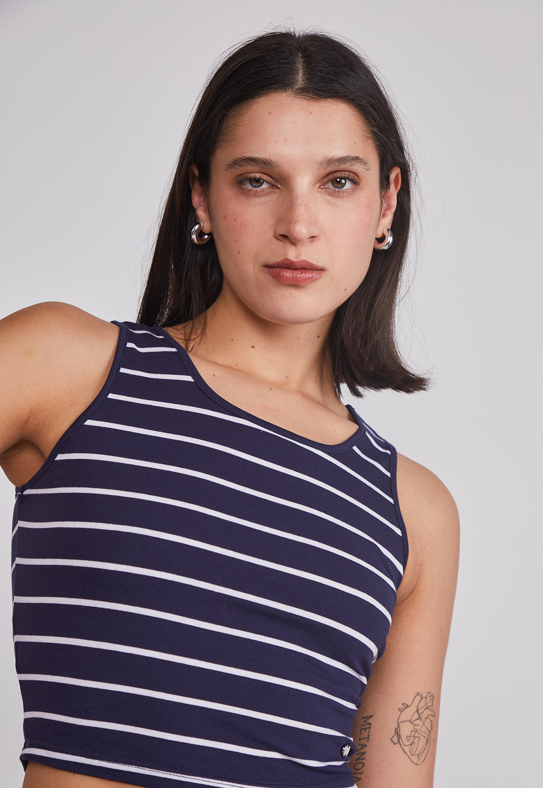 Peto Mujer Crop Listado Azul Sioux 4