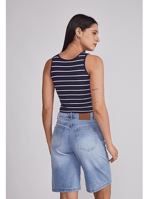 Peto Mujer Crop Listado Azul Sioux