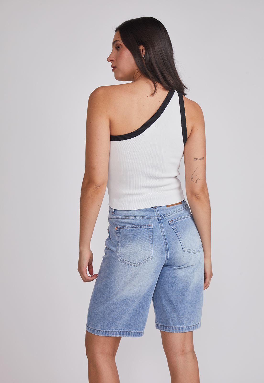 Peto Mujer Tejido asimétrico Blanco Sioux 2