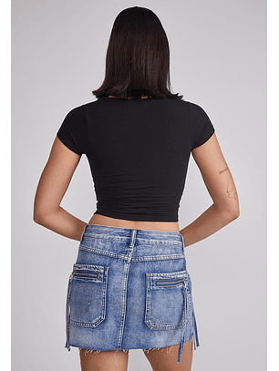 Polera Mujer Cuadrado Negro Sioux