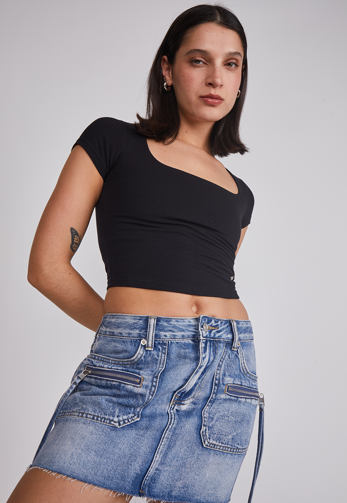 Polera Mujer Cuadrado Negro Sioux 4