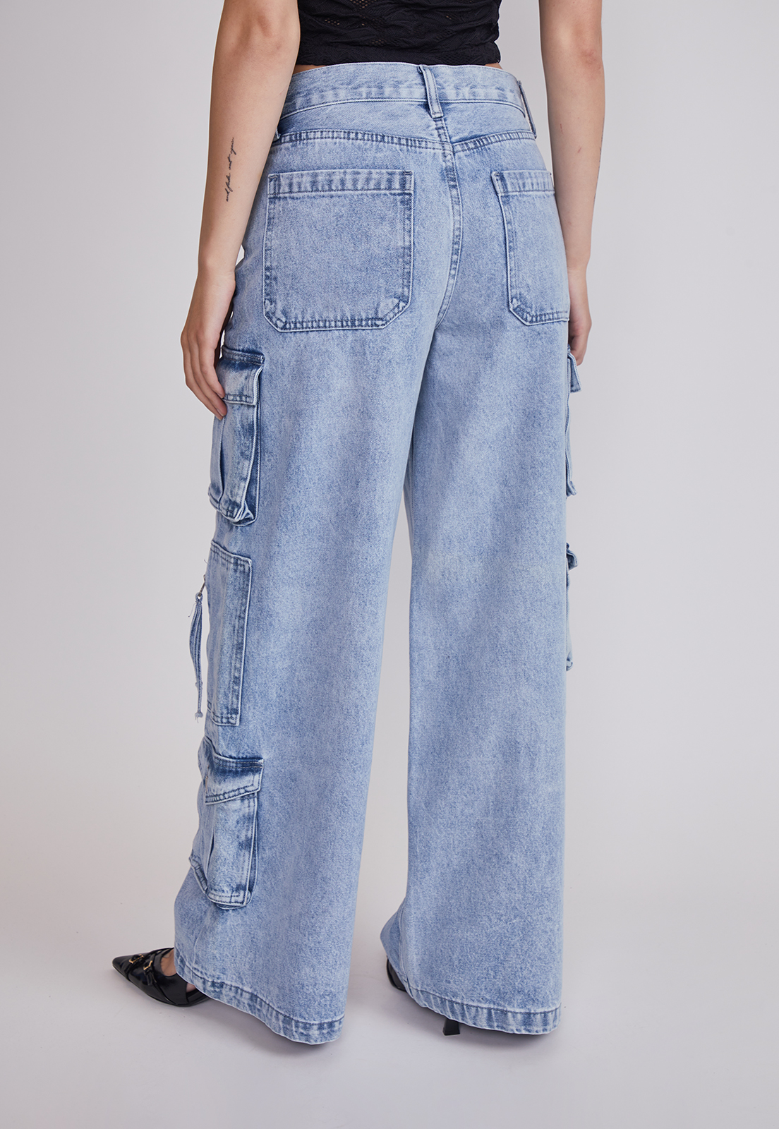 Jeans Mujer Wide Leg Multipocket Celeste Sioux 3