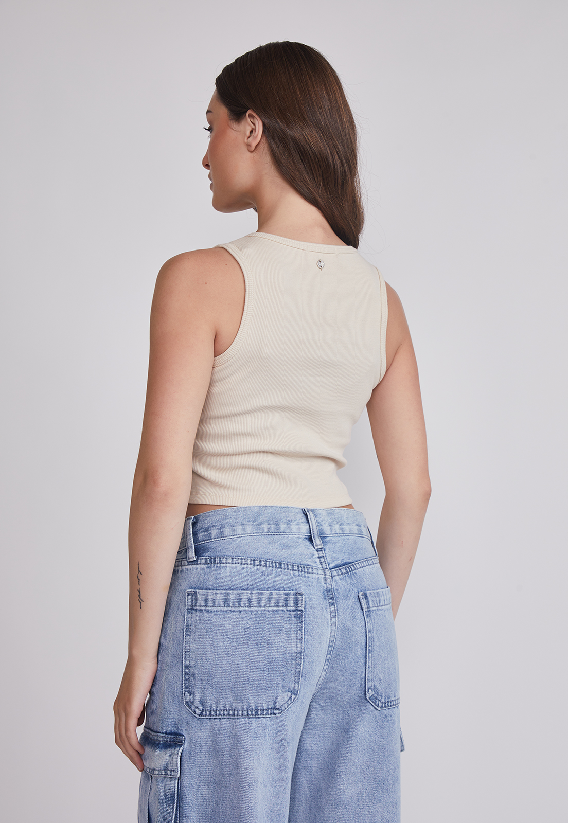 Peto Mujer Rib Botones Beige Sioux 2