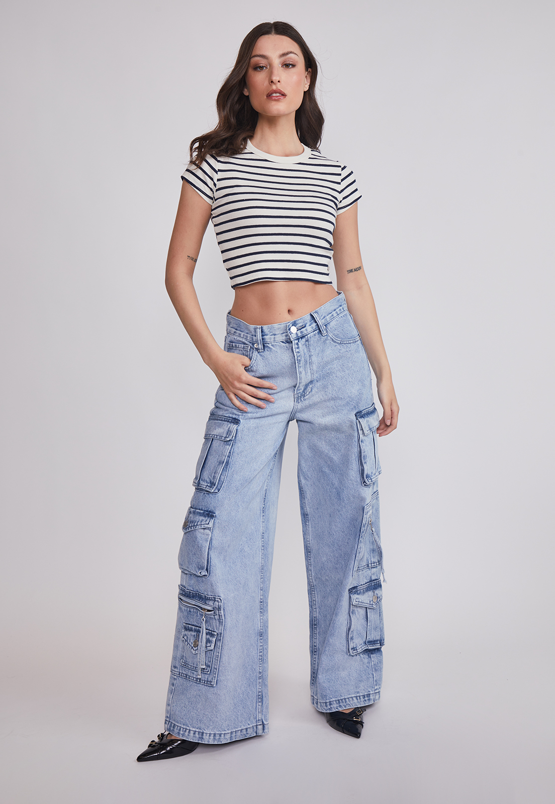 Polera Mujer Listada Blanco Sioux 3