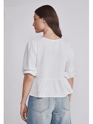 Blusa Mujer Lazos Blanco Sioux