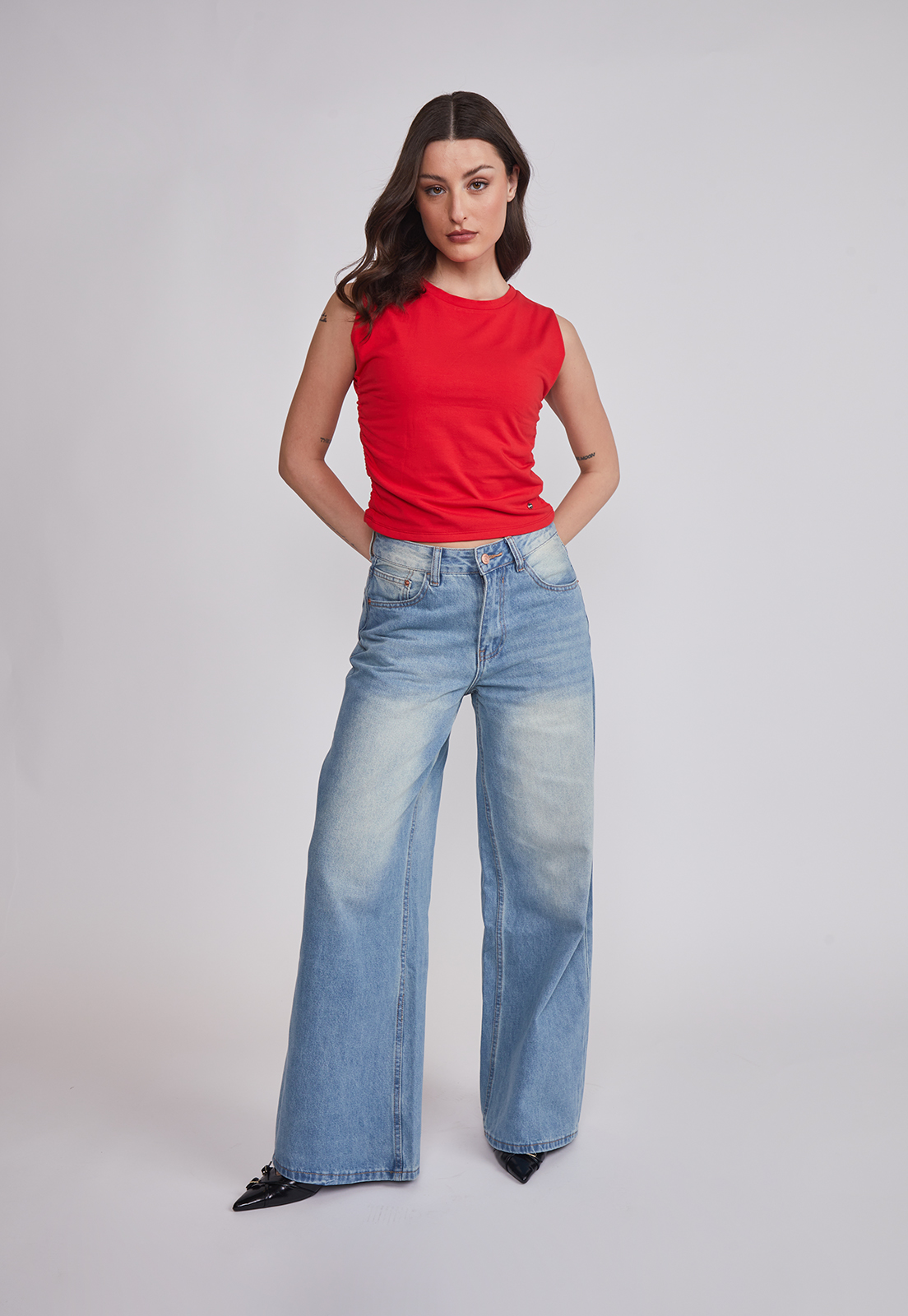 Peto Mujer Recogido Costados Rojo Sioux 3