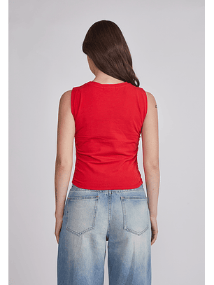 Peto Mujer Recogido Costados Rojo Sioux