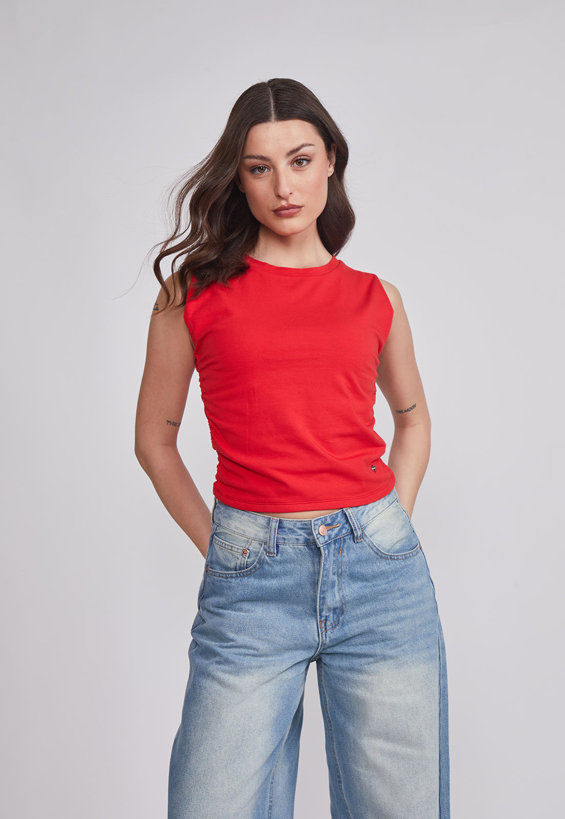 Peto Mujer Recogido Costados Rojo Sioux 1