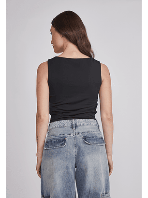 Peto Mujer Crop Elasticado Negro Sioux