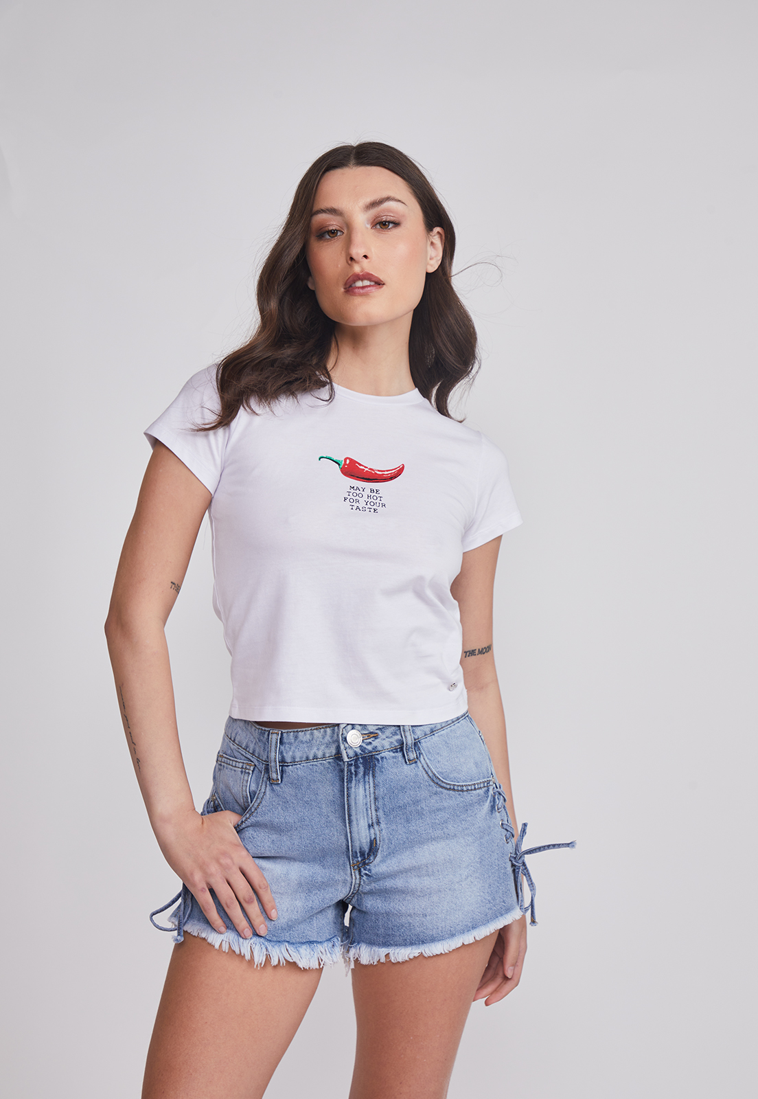 Polera Mujer Estampado Ají Blanco Sioux 1