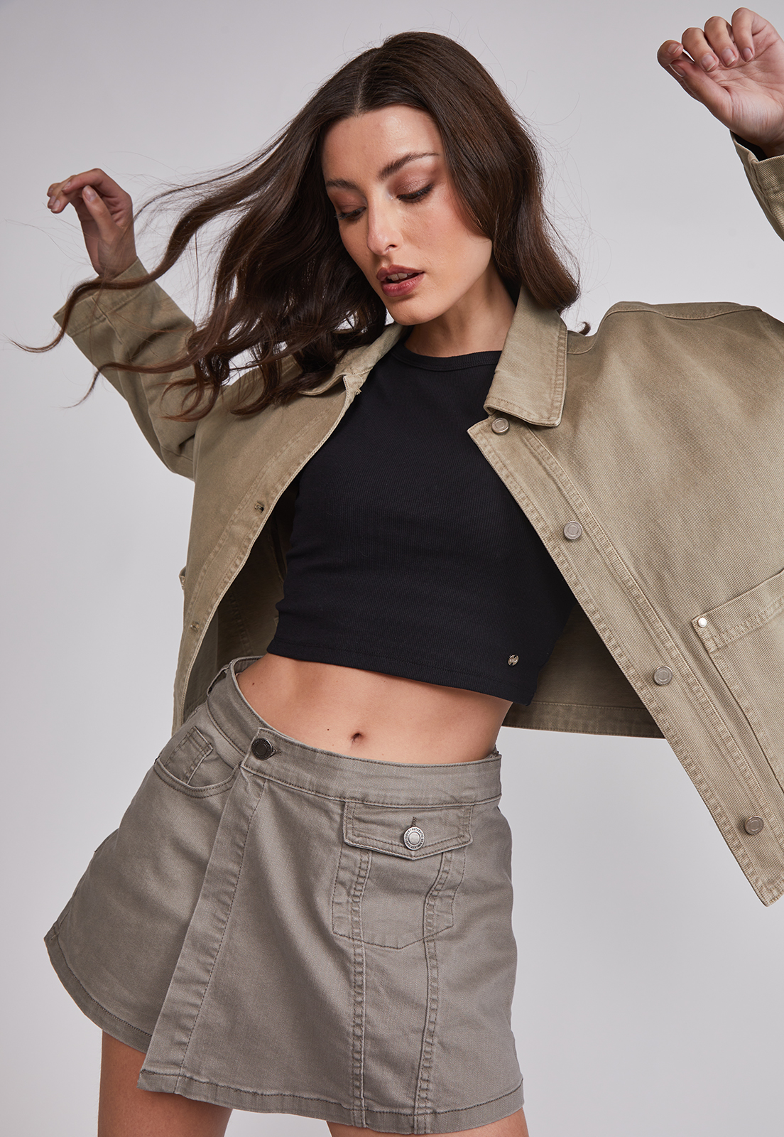 Chaqueta Mujer Sobrecamisa Denim Verde Sioux 2