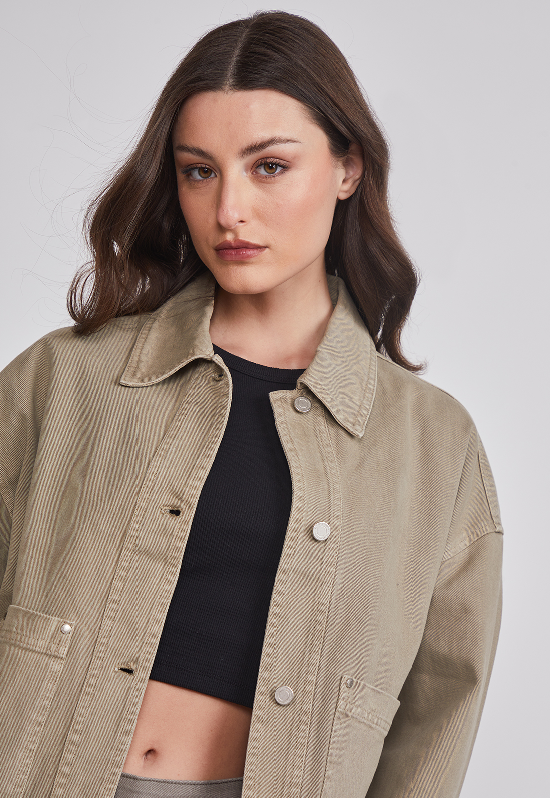 Chaqueta Mujer Sobrecamisa Denim Verde Sioux 3