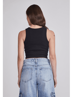 Peto Mujer Halter Crop Negro Sioux