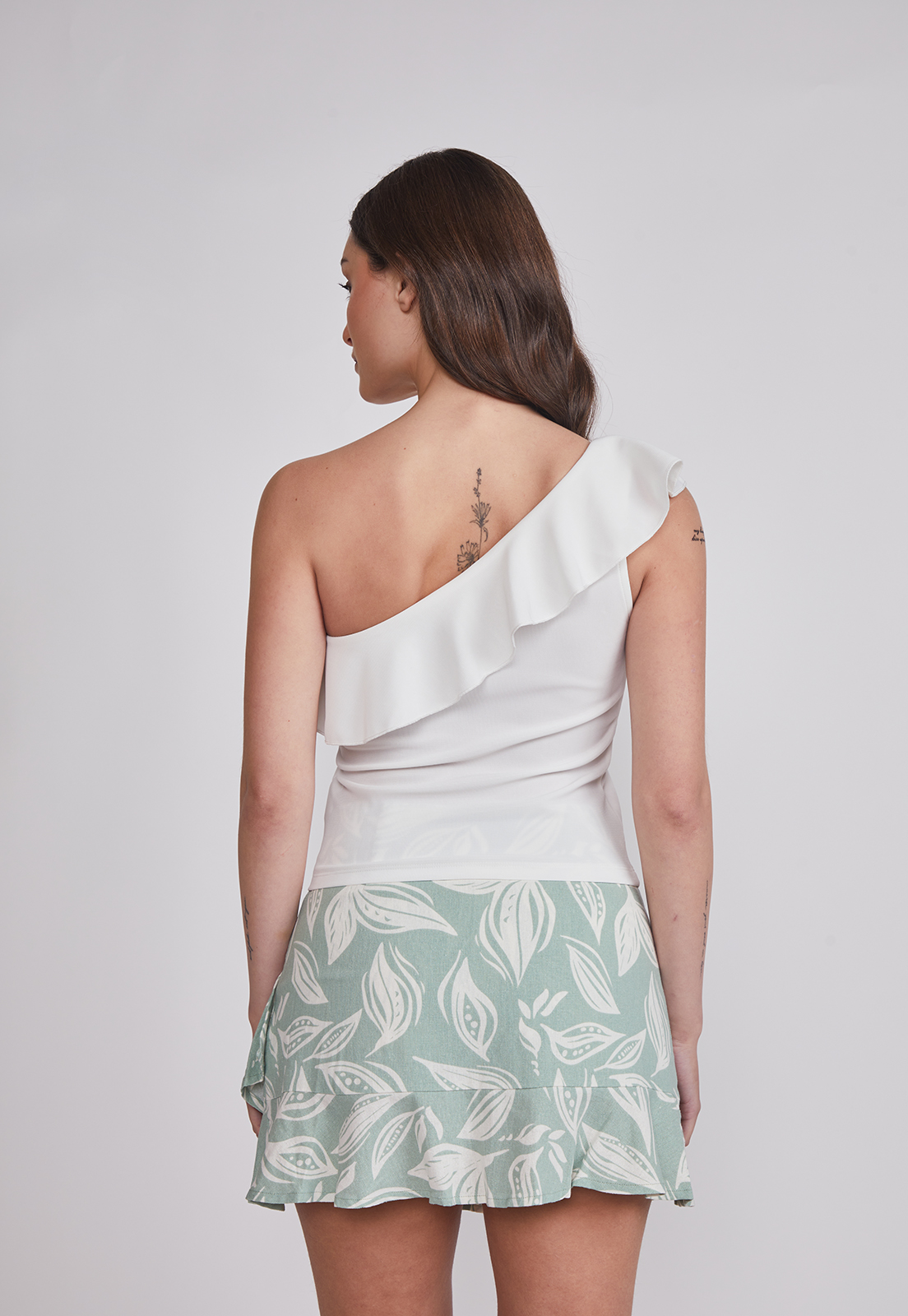 Peto Mujer asimétrico Vuelos Blanco Sioux 2