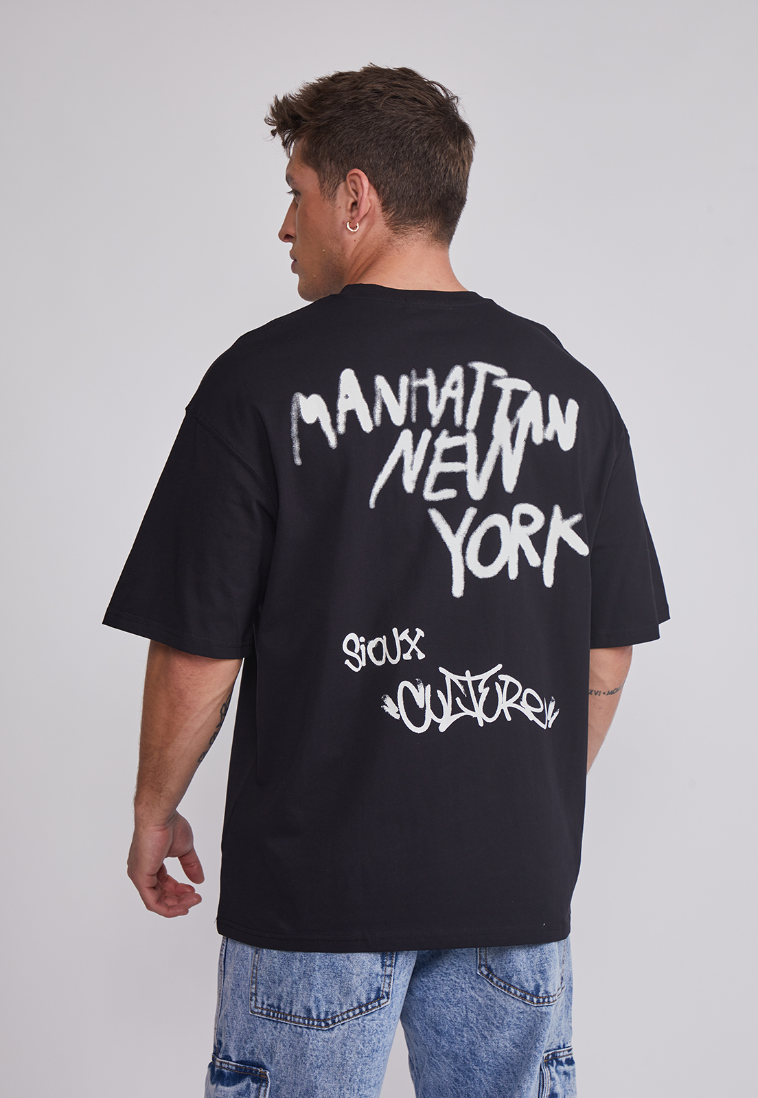 Polera Hombre Grafitis Negro Sioux 2