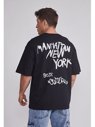 Polera Hombre Grafitis Negro Sioux