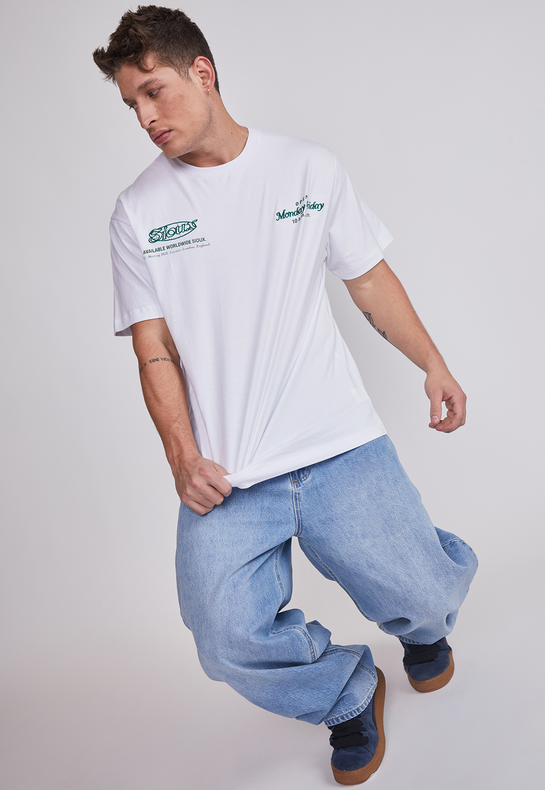 Jeans Hombre Skater Ligth Celeste Sioux 2