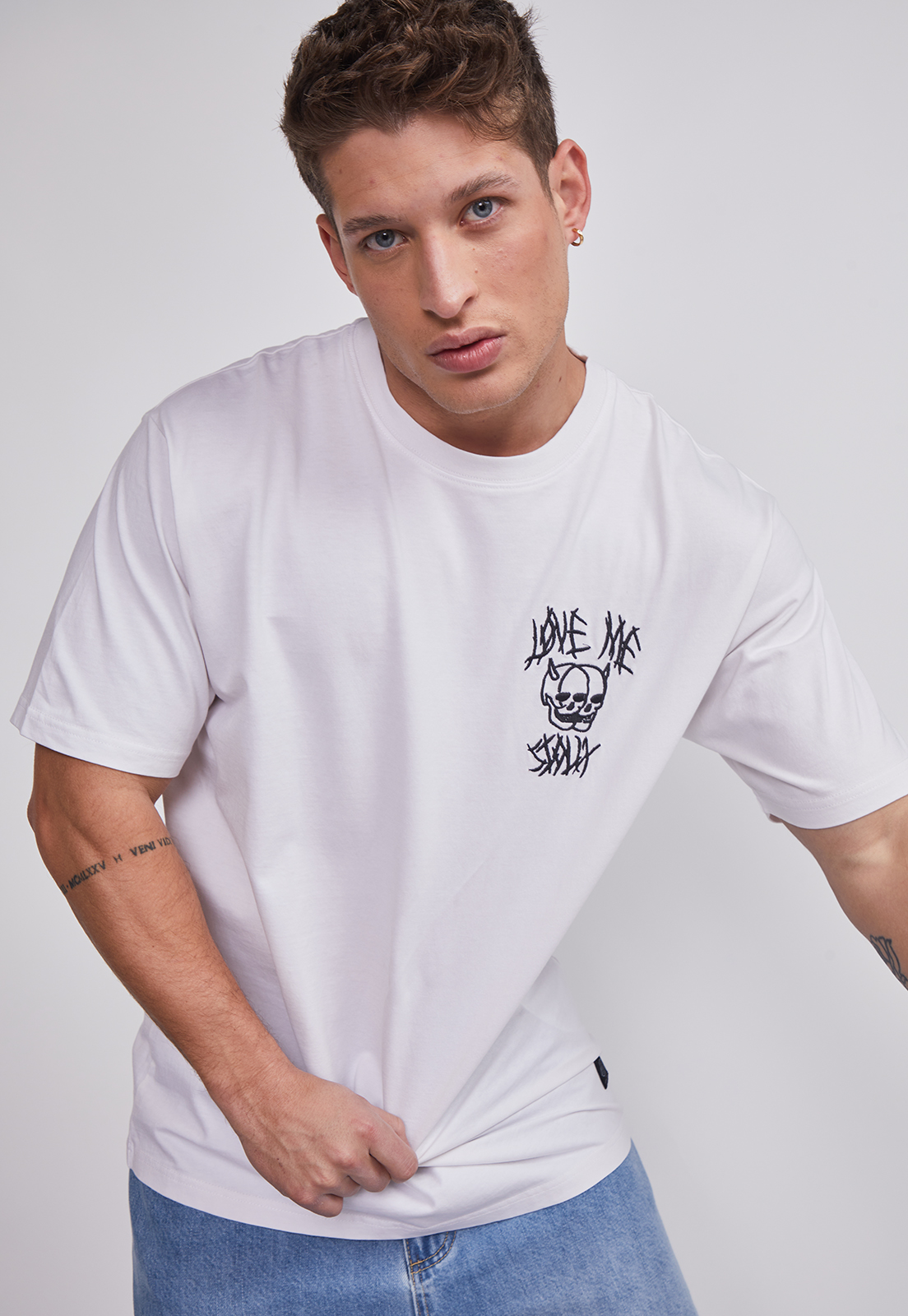 Polera Hombre Frases Blanco Sioux 4