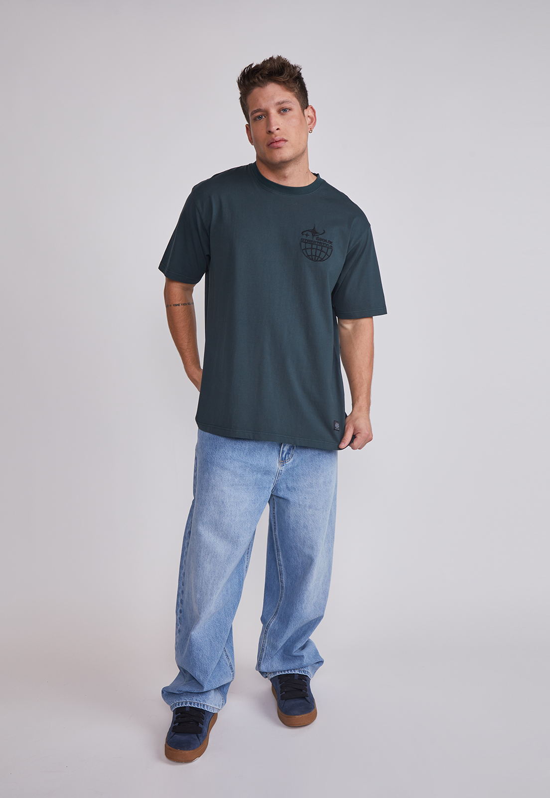 Polera Hombre Frases Verde Sioux 3