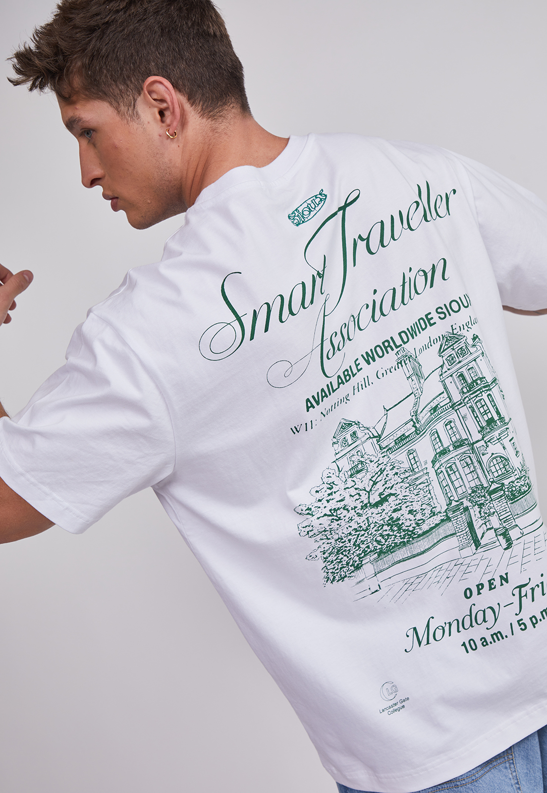 Polera Hombre Bordado Relaxed Blanco Sioux 2