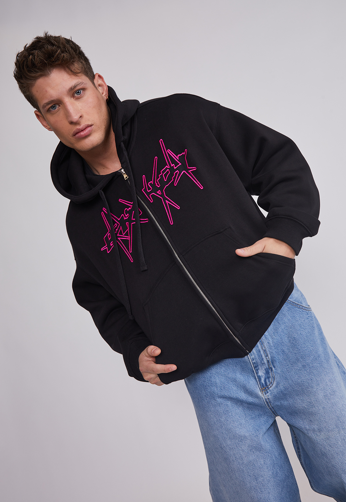 Polerón Hombre Boxy fit Negro Sioux 2