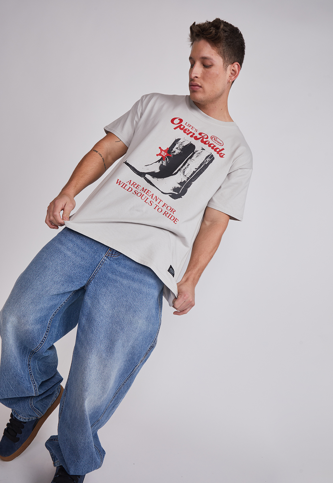 Jeans Hombre Loose Baggy Celeste Sioux 2