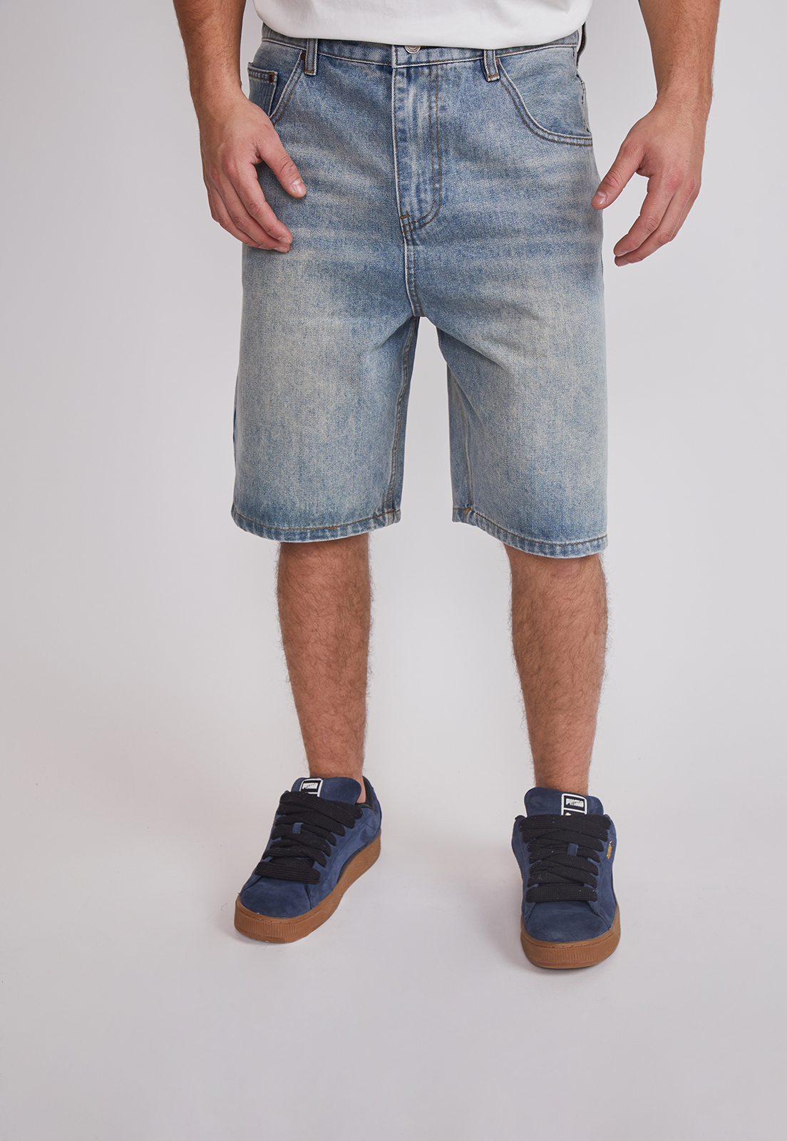 Bermuda Hombre Baggy Leve Oxidado Azul Sioux 1