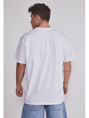 Polera Hombre Print Oversize Blanco Sioux