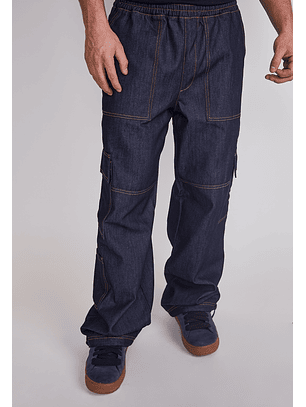 Jeans Hombre Skater Cargo Azul Sioux