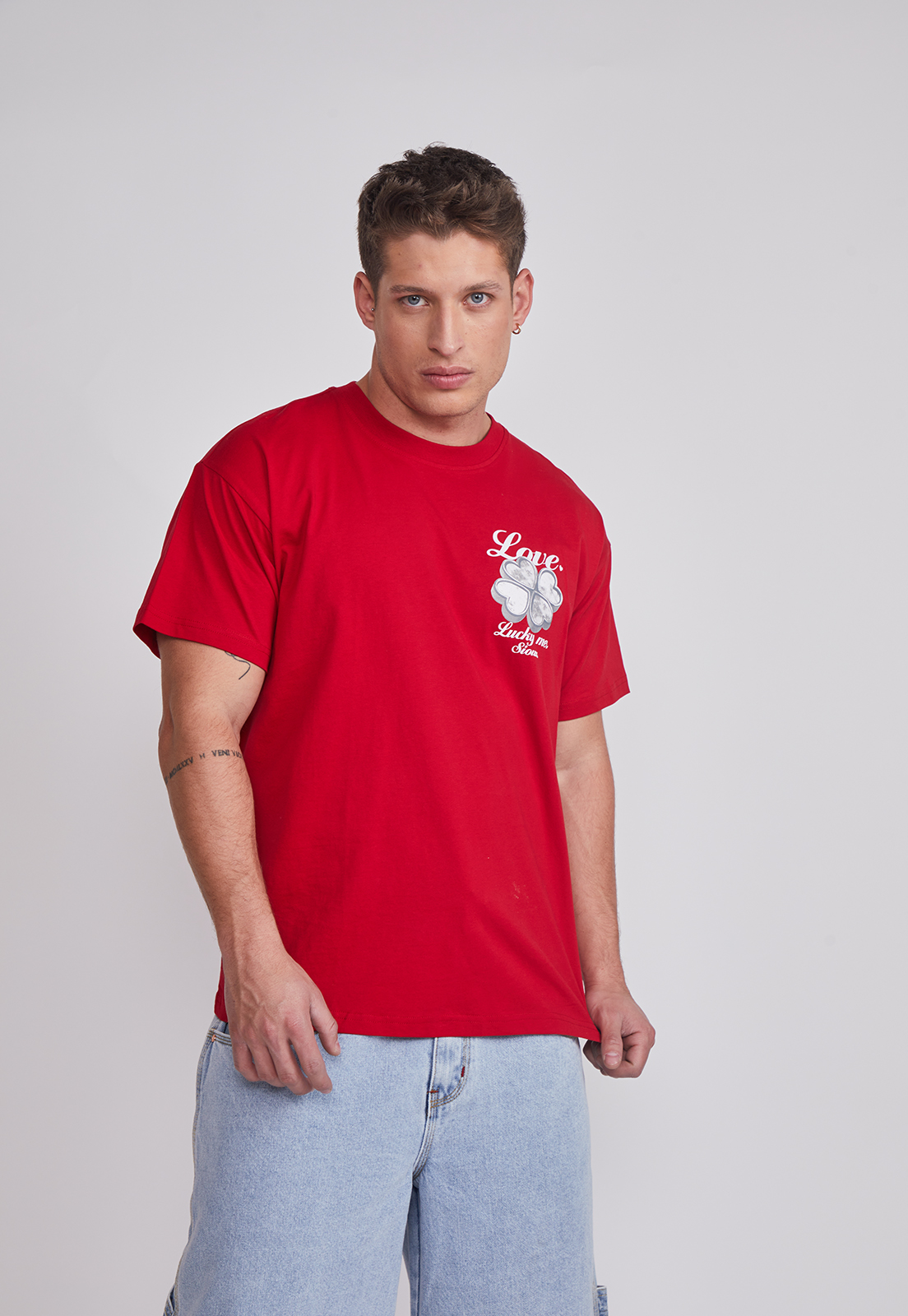 Polera Hombre Lucky Me Rojo Sioux 1
