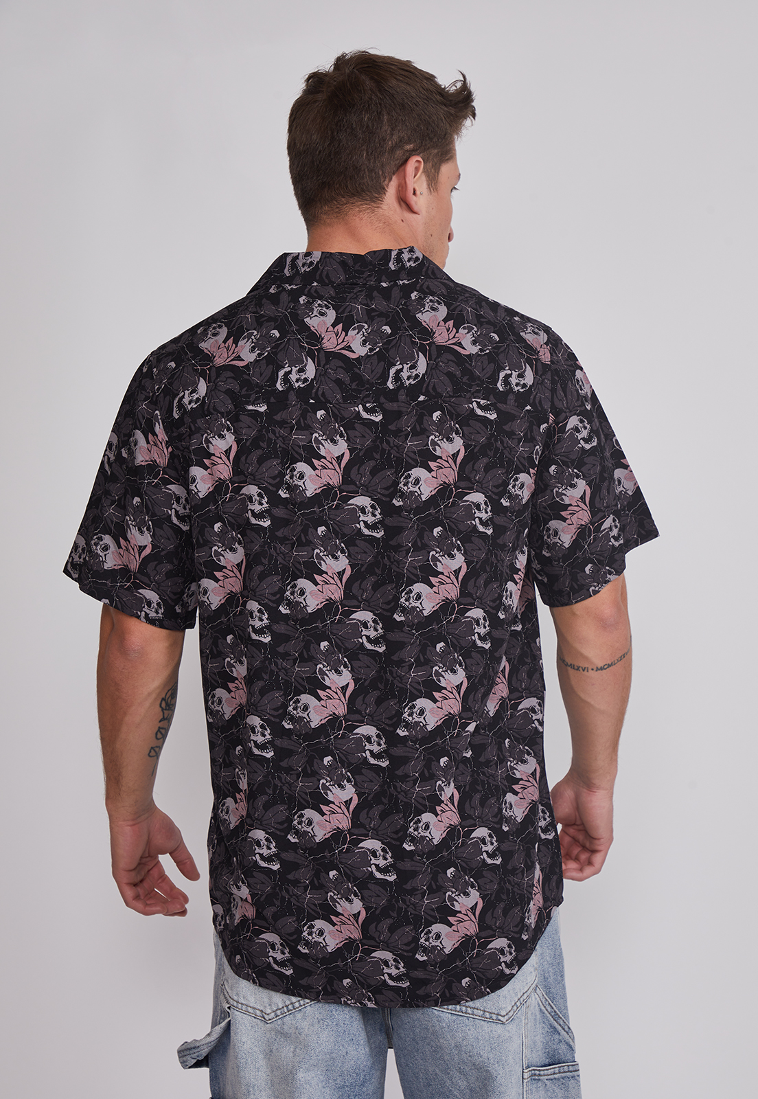 Camisa Hombre Full Print Gris Sioux 2
