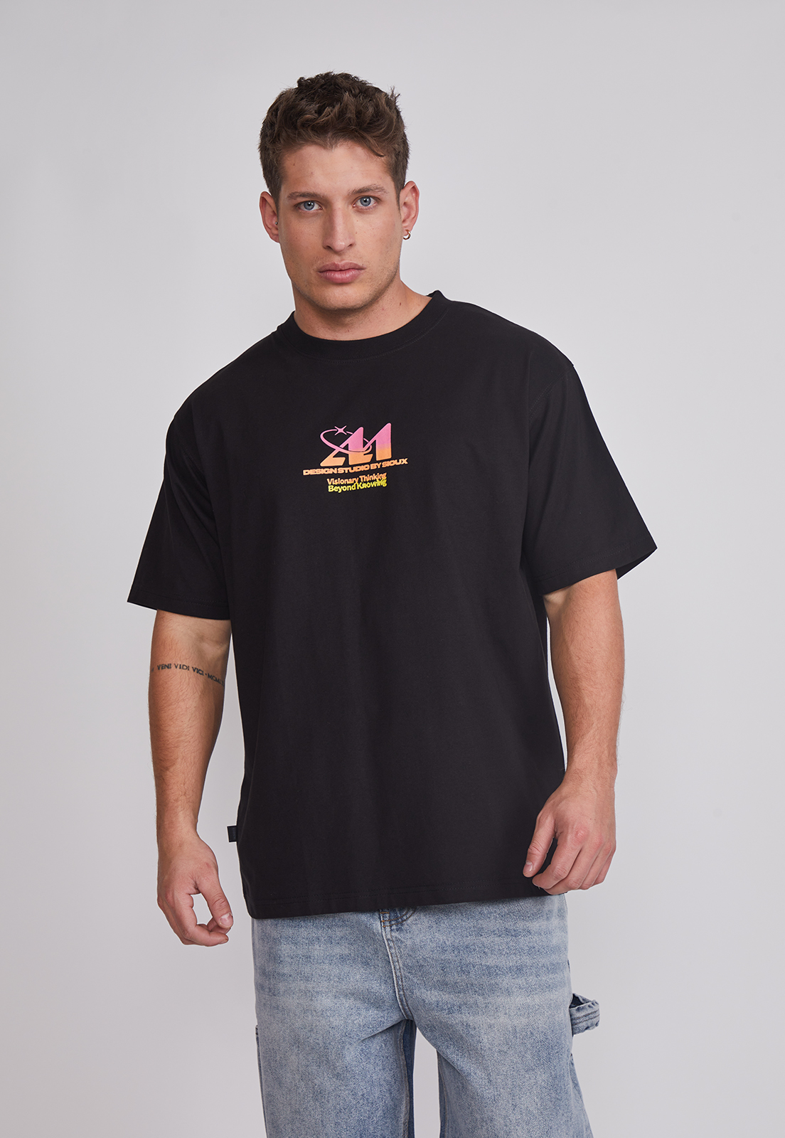 Polera Hombre Visionary Negro Sioux 1