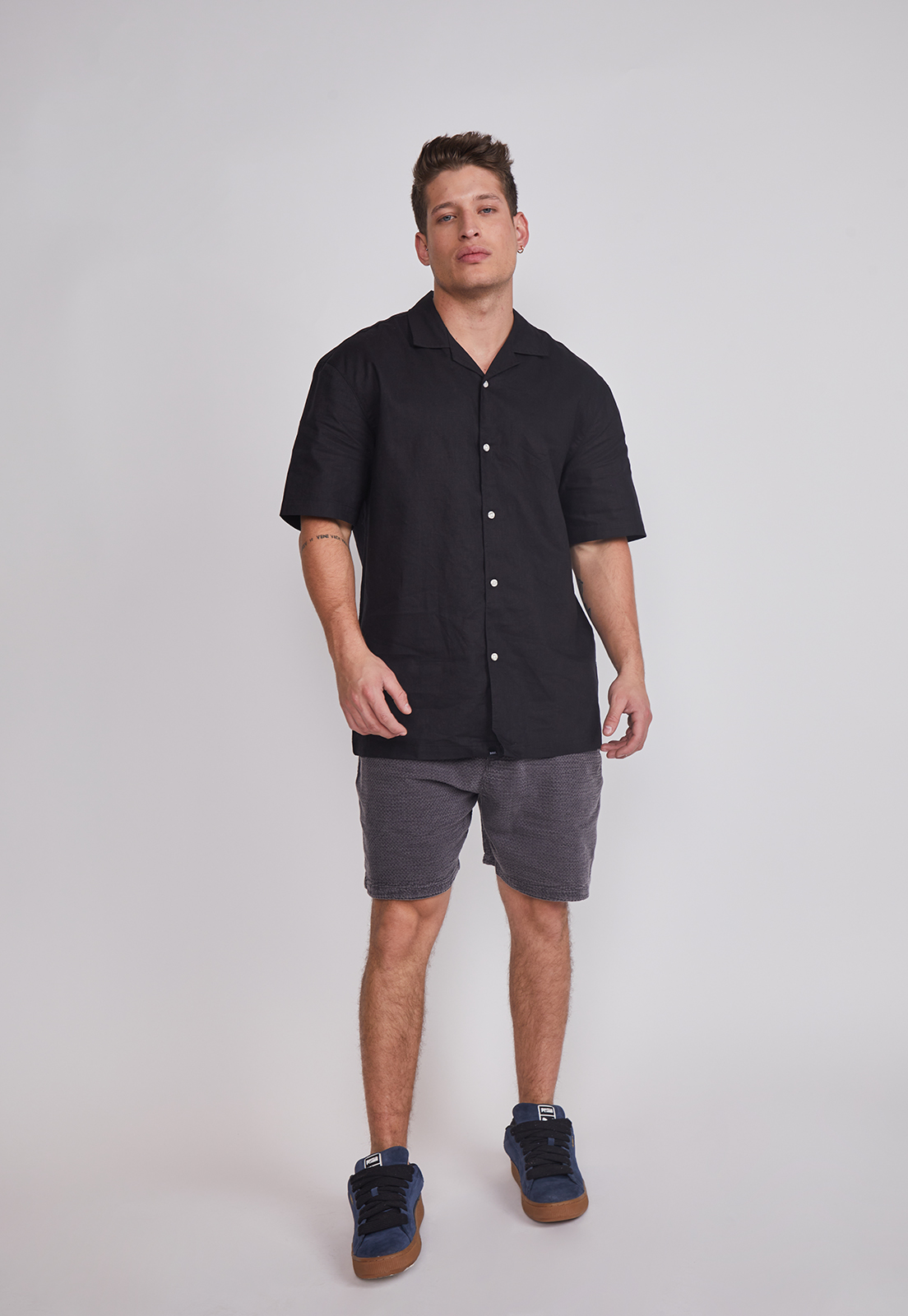 Camisa Hombre Lino Proceso Negro Sioux 5