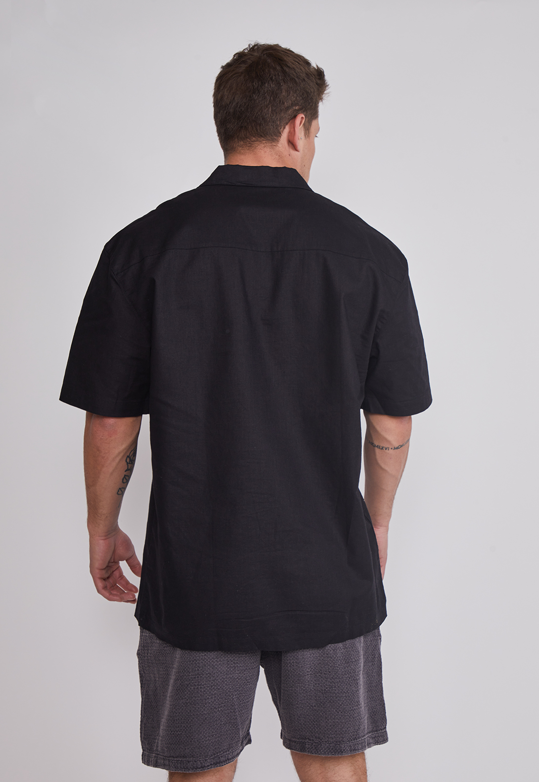 Camisa Hombre Lino Proceso Negro Sioux 4