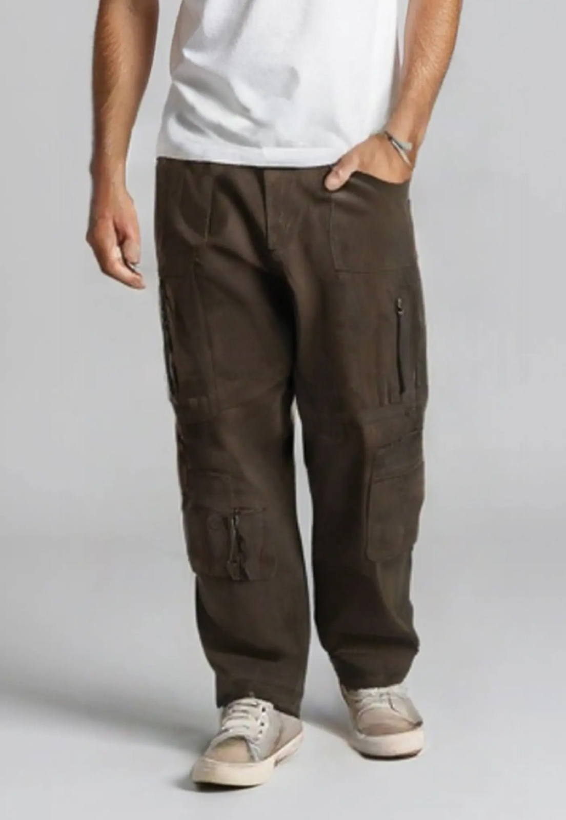 Jeans Hombre Cargo Cierres Café Sioux 2