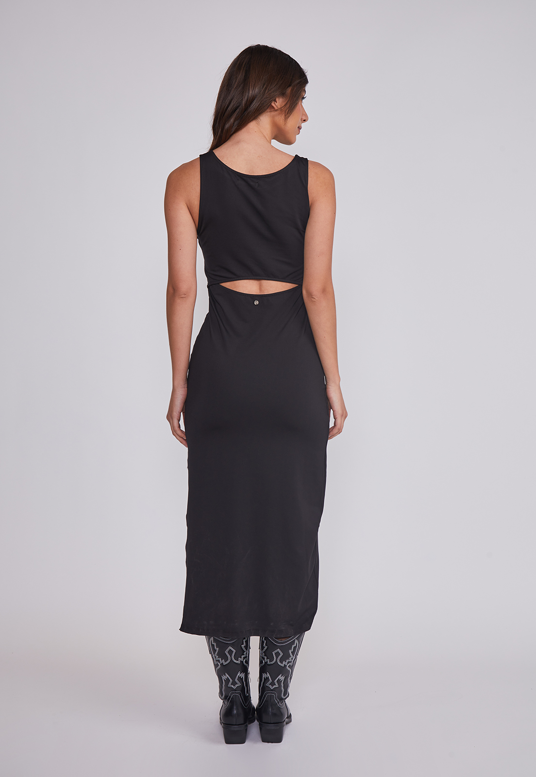 Vestido Mujer Largo Ajustado Negro Sioux 4