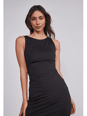 Vestido Mujer Largo Ajustado Negro Sioux