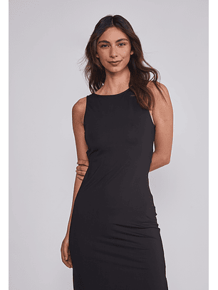 Vestido Mujer Largo Ajustado Negro Sioux