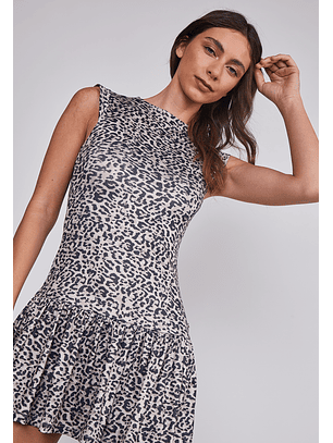 Vestido Mujer Leopardo Beige Sioux