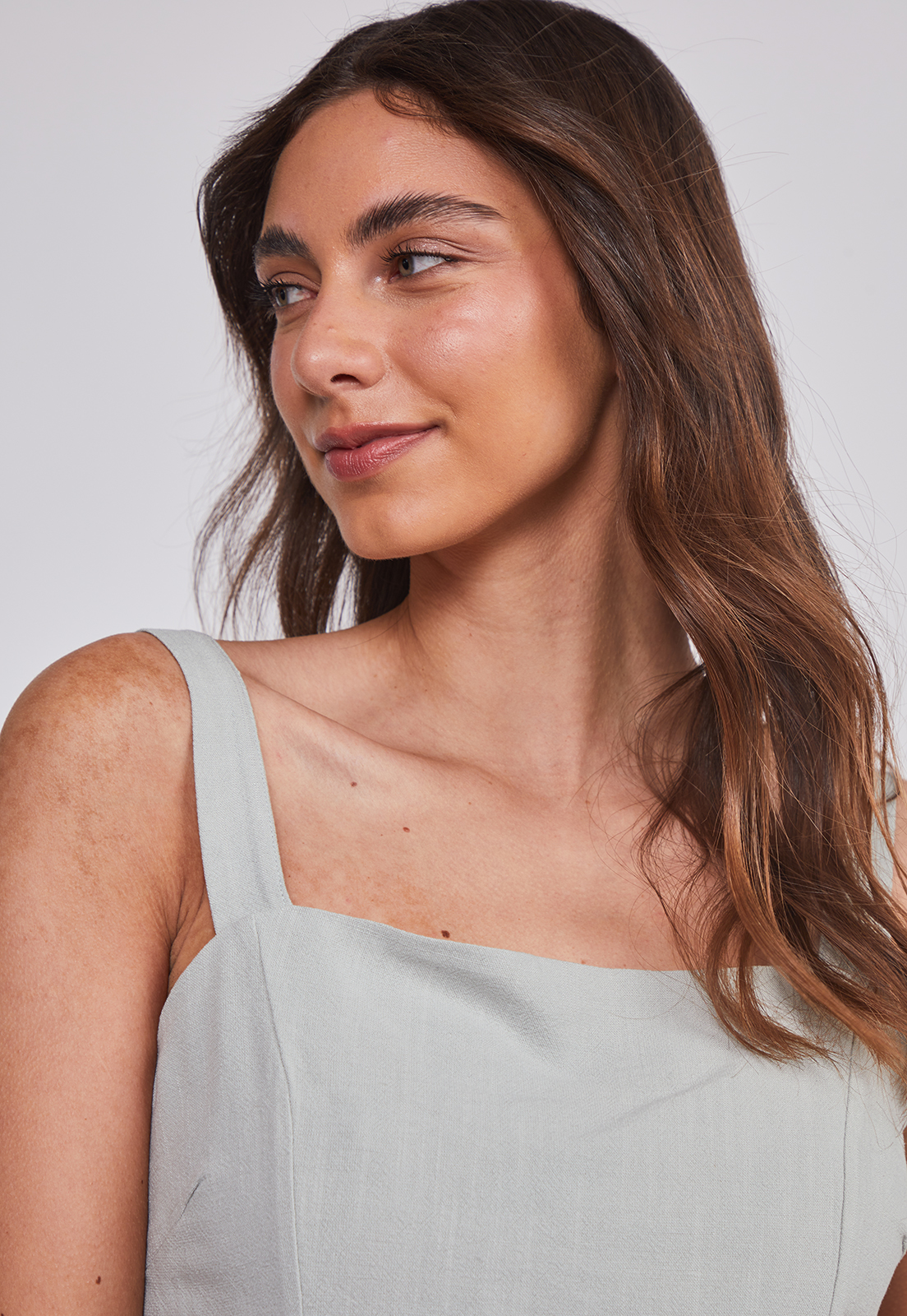 Blusa Mujer Lino Crop Verde Sioux 3