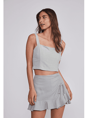 Blusa Mujer Lino Crop Verde Sioux