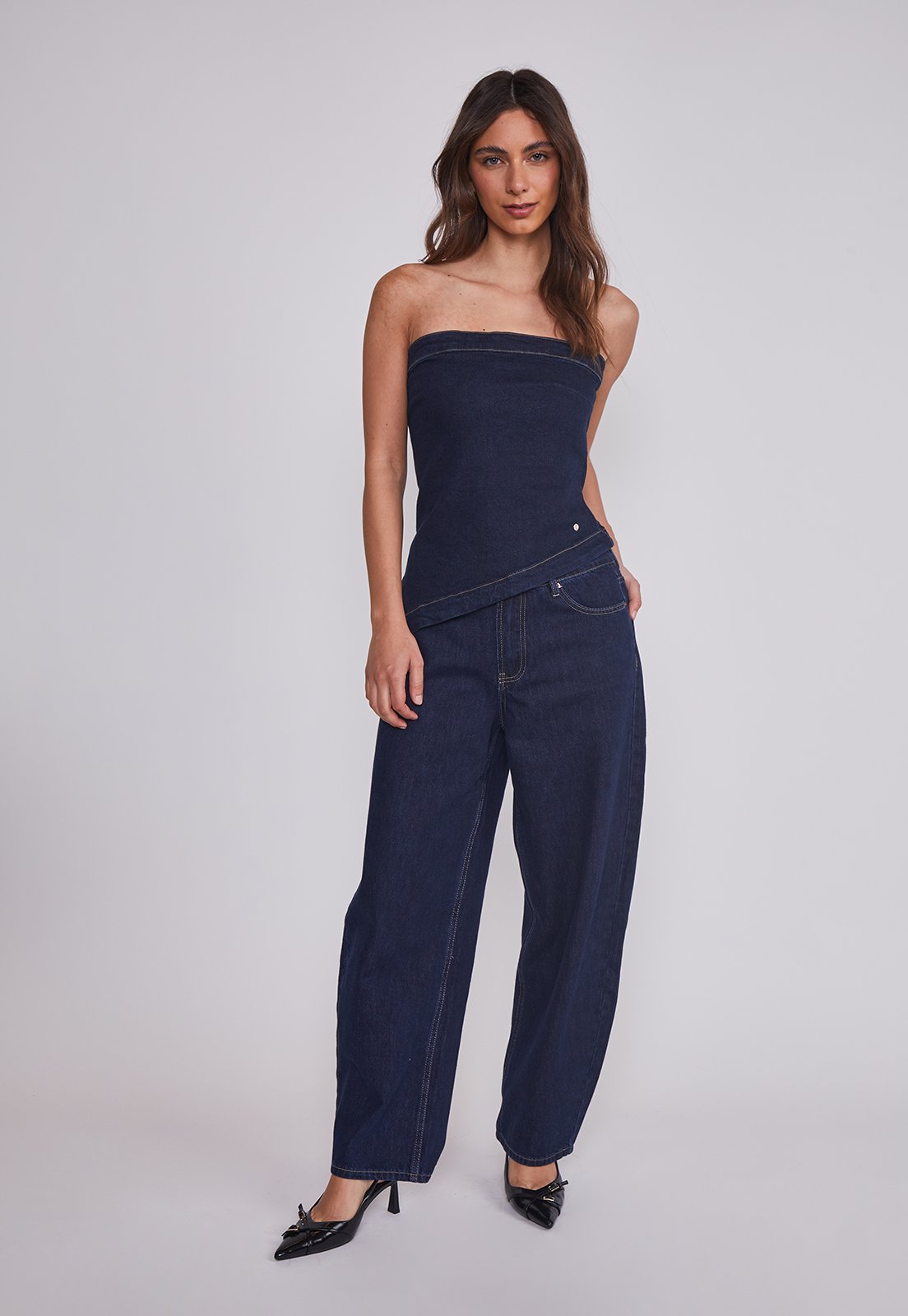 Peto Mujer Denim asimétrico Azul Sioux 5